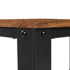 Side table - Trolley - 3 shelves - On wheels - Industrial - Brown