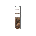 Kitchen cupboard - Narrow storage cupboard with 3 racks - Industrial design - Brown