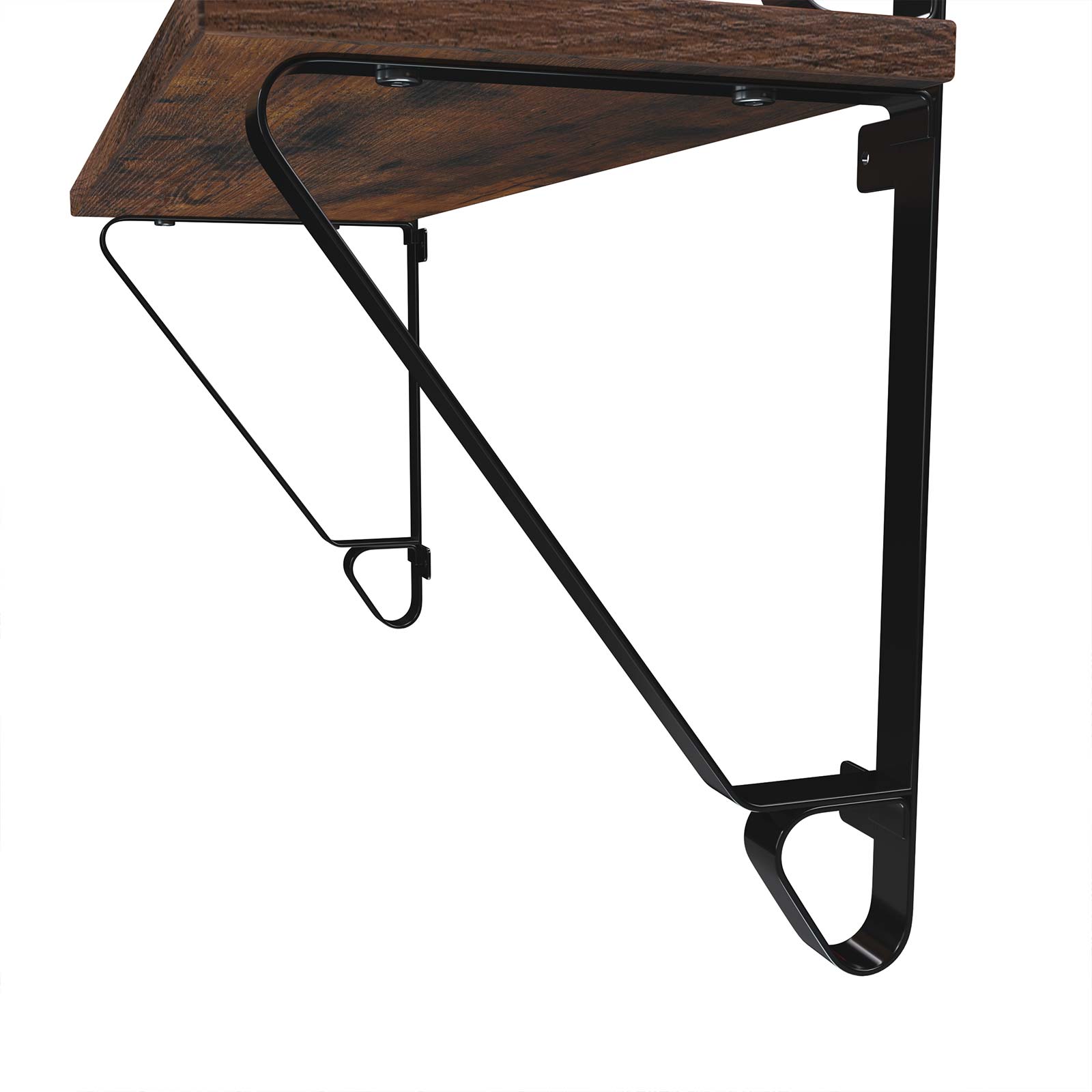 Wall shelves set of 2 - large floating planks - Rustic design - Brown/Black
