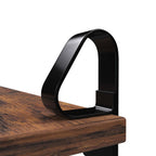 Wall shelves set of 2 - large floating planks - Rustic design - Brown/Black