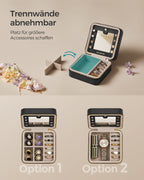 Jewelry box-with mirror-PU cover-gift idea-ink-black