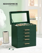 Jewelry box-5 drawers-Modern-Bosgroen-Goud