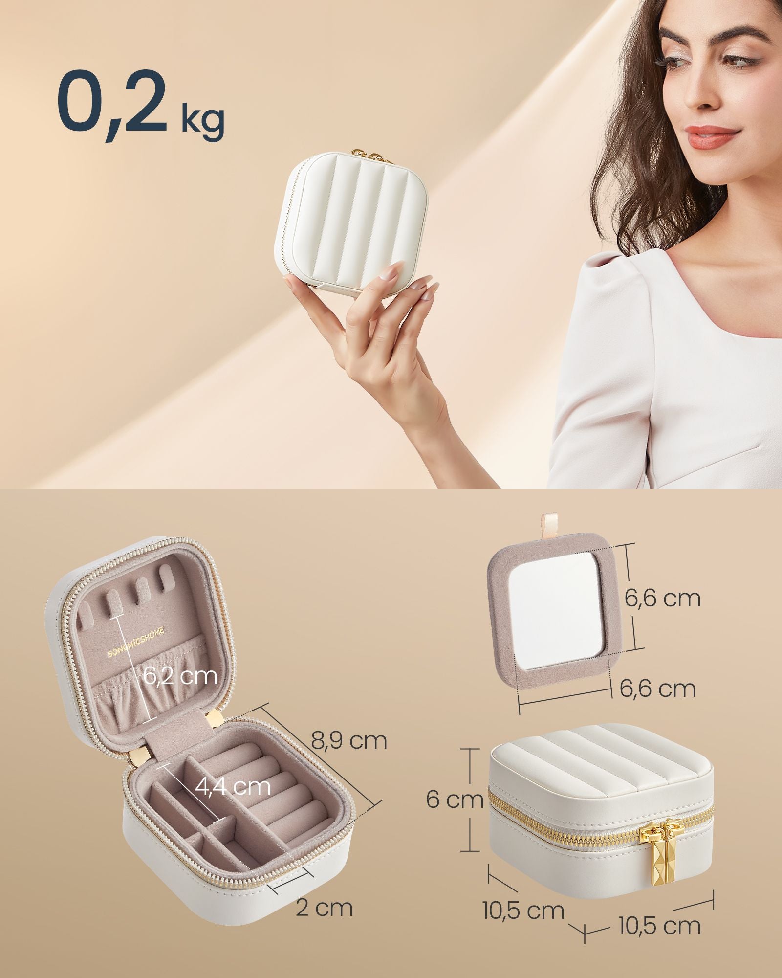 Songmics Home Anah Collection - Jewelry boxes Wolk White