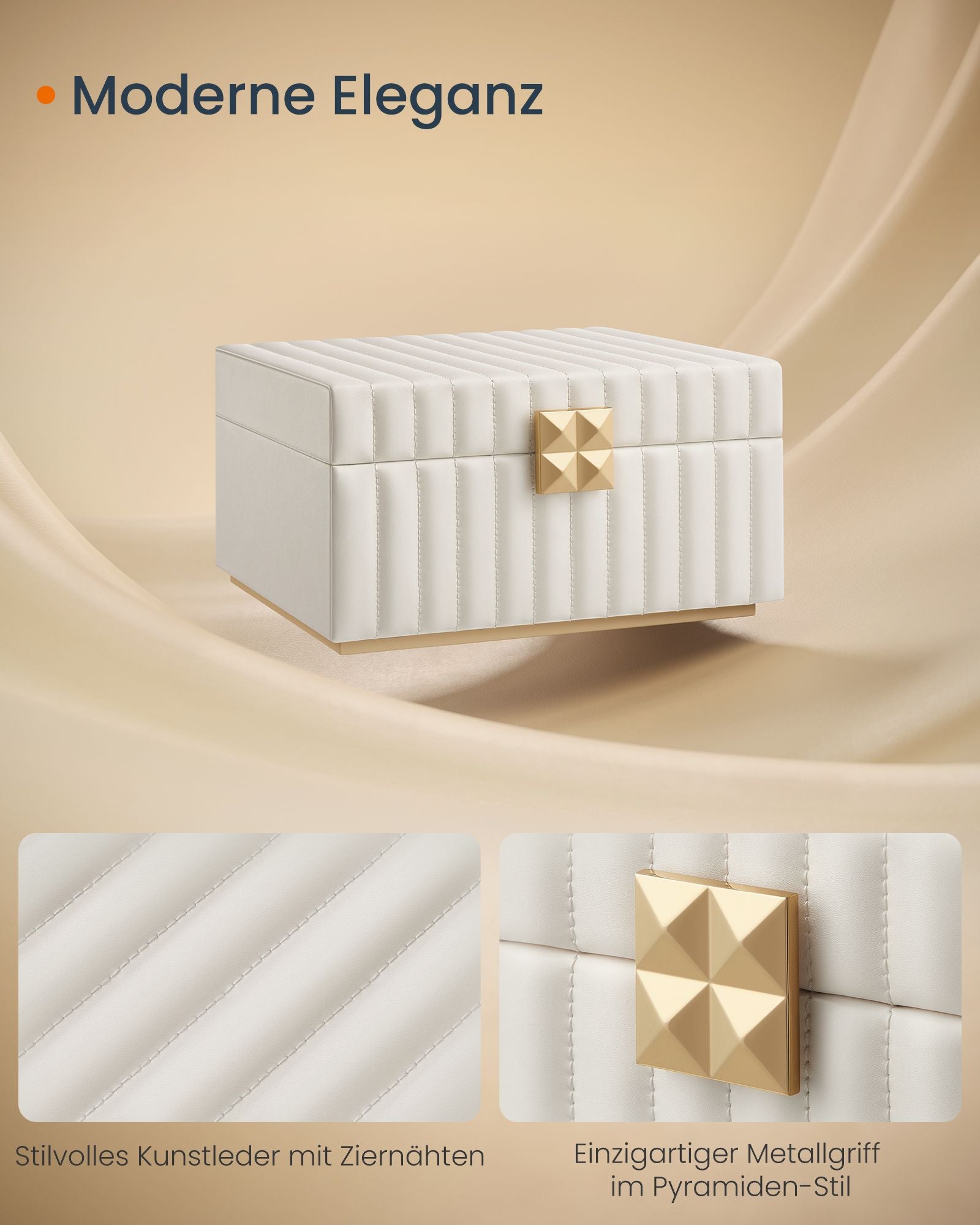 Anah collection jewelry box 2 levels, with mirror