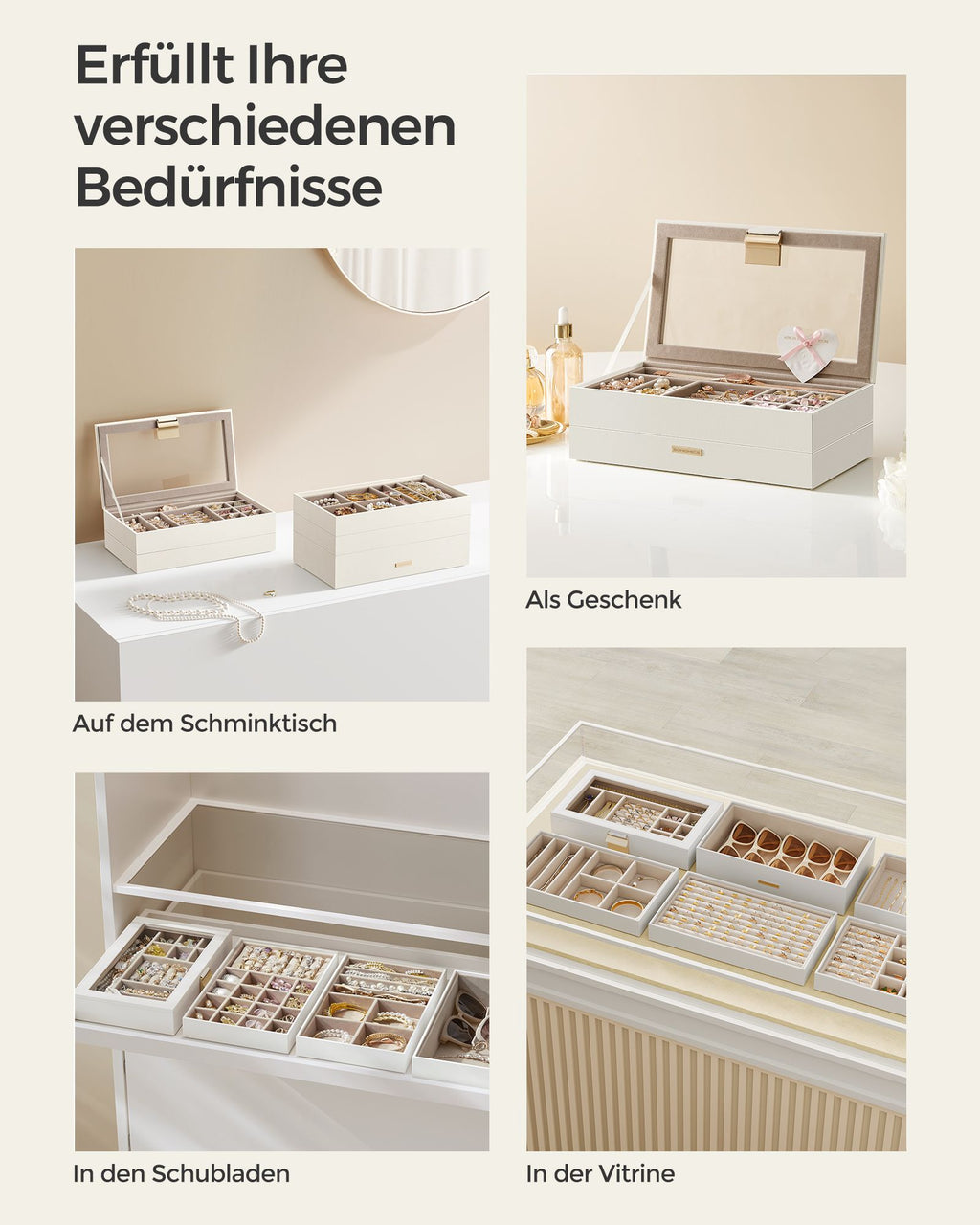 Jewelry box - 6 levels - White
