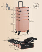 Cosmetic trunk-4-in-1-Make-up case-Champagne Gold