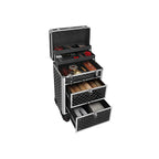 Make -up suitcase - Professional trolley - Hairdressing case with 4 wheels - Black