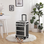 Make -up suitcase - Professional trolley - Hairdressing case with 4 wheels - Black