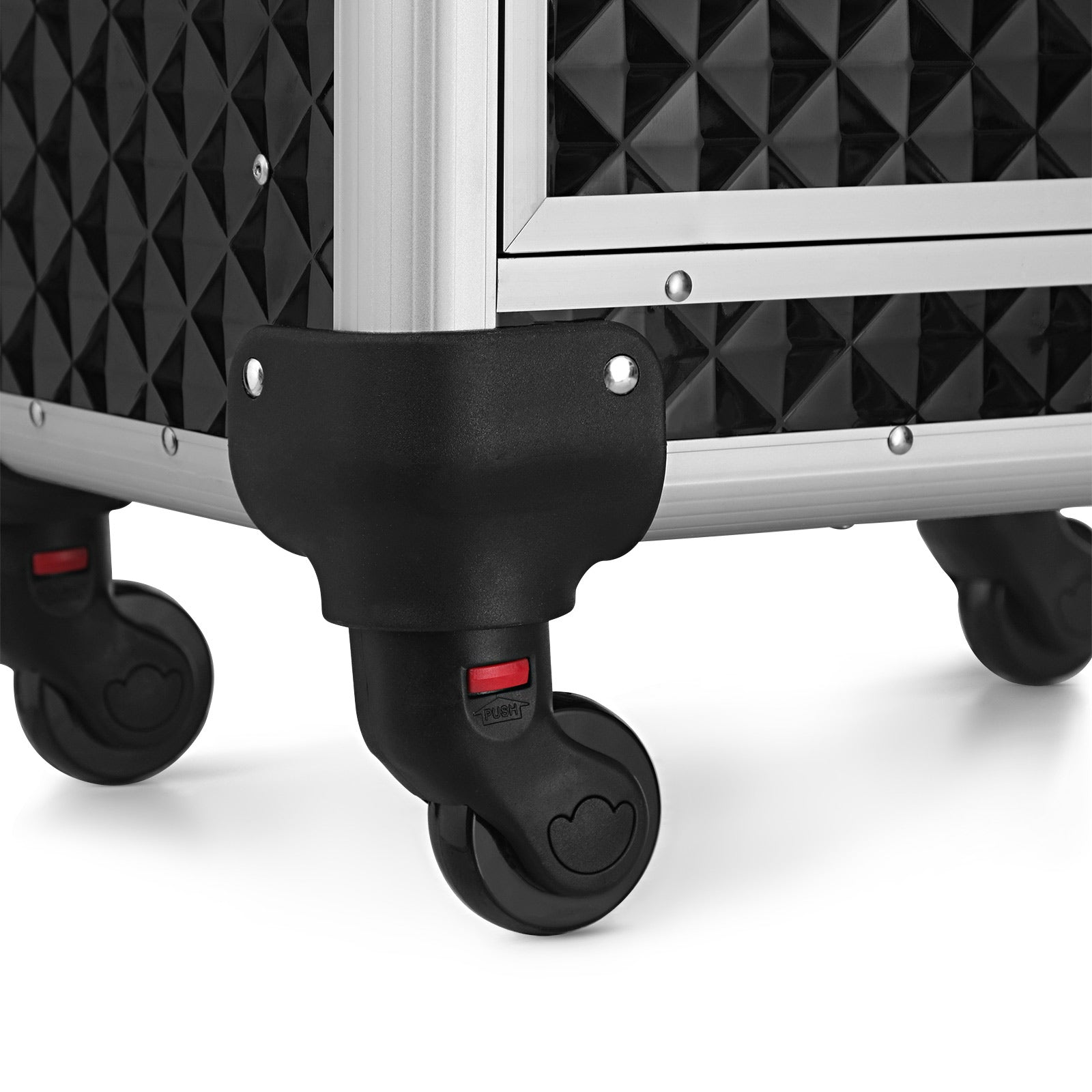 Make -up suitcase - Professional trolley - Hairdressing case with 4 wheels - Black
