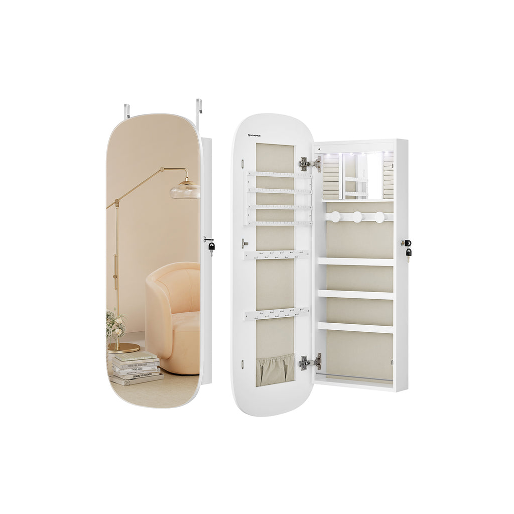 Wall cabinet - With mirror surface - White