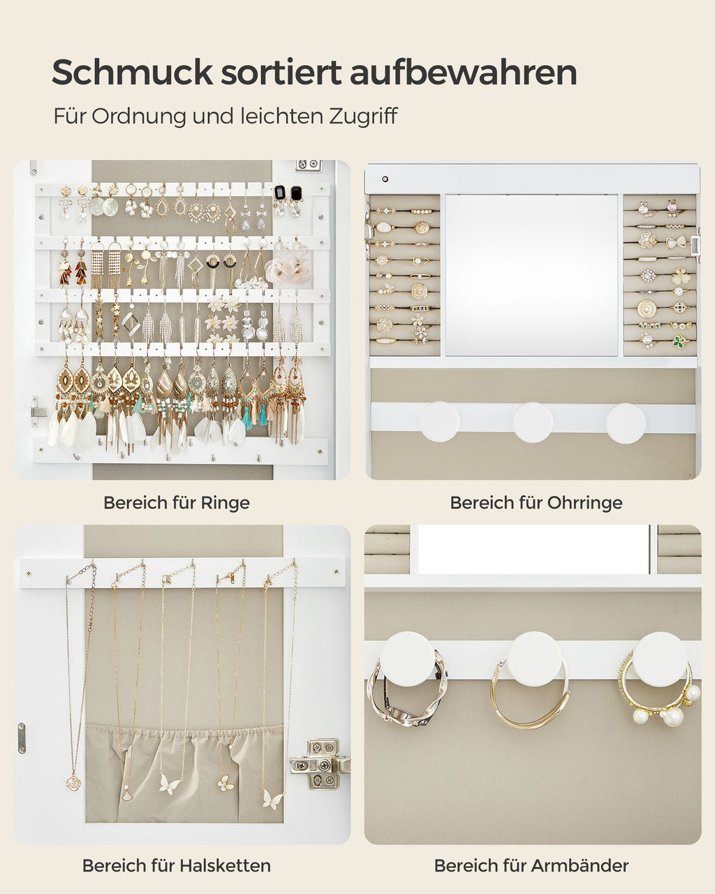 Wall cabinet - With mirror surface - White