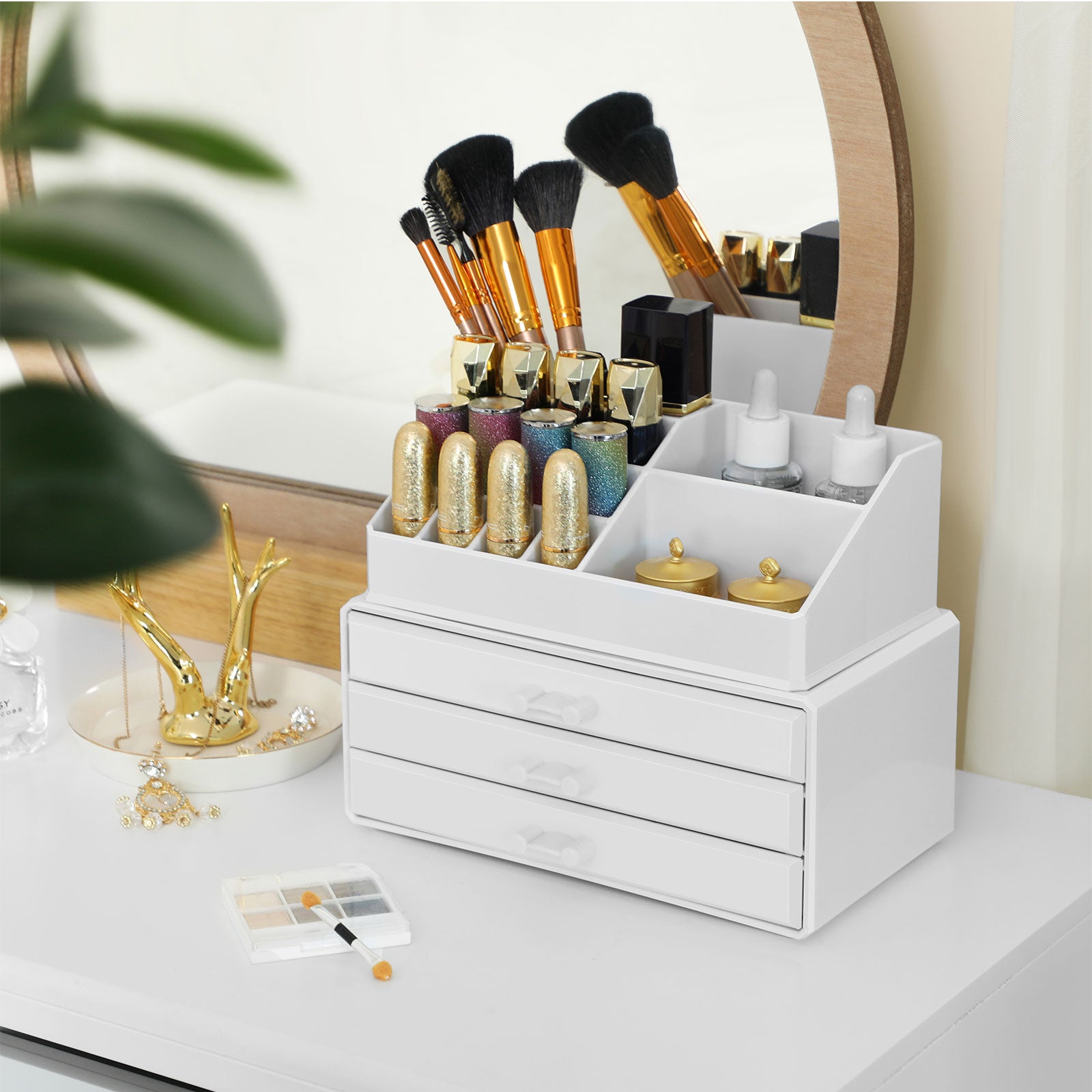 Make-up Organizer-White Acrylic