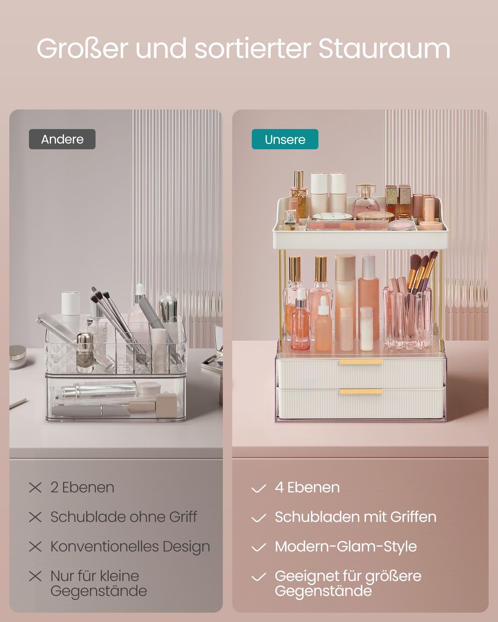 Make-up organizer 4 levels 20 x 32 x 39.1 cm, Wolkwit