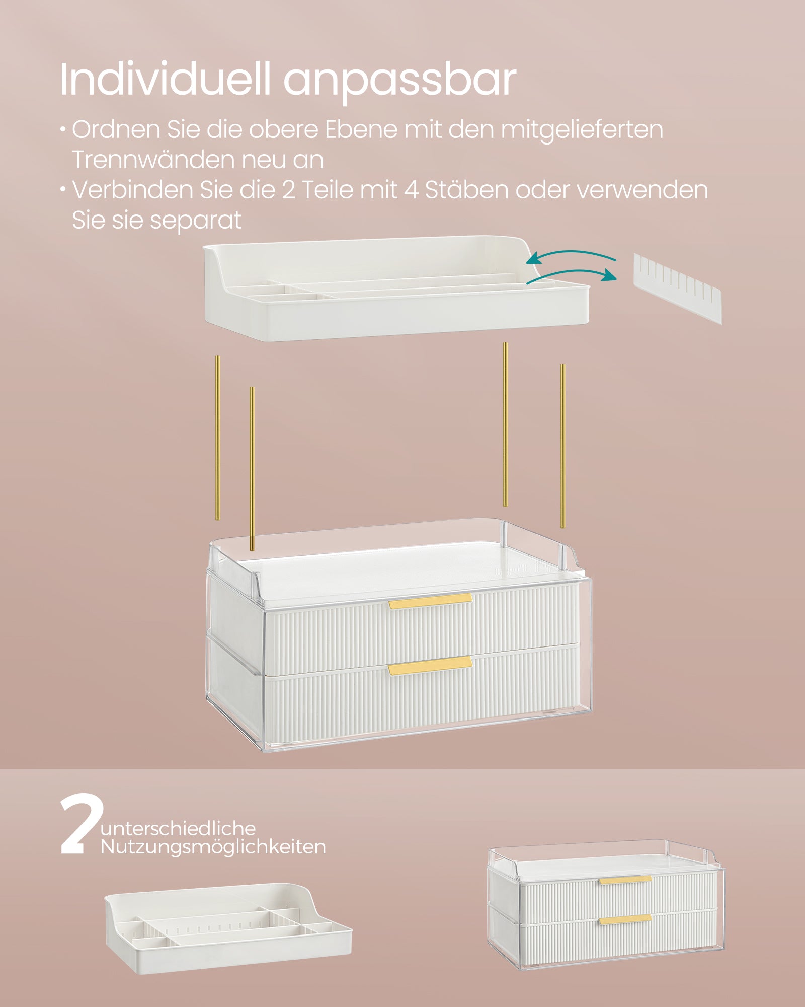 Make-up organizer 4 levels 20 x 32 x 39.1 cm, Wolkwit