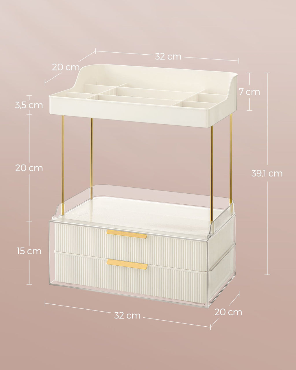 Make-up organizer 4 levels 20 x 32 x 39.1 cm, Wolkwit