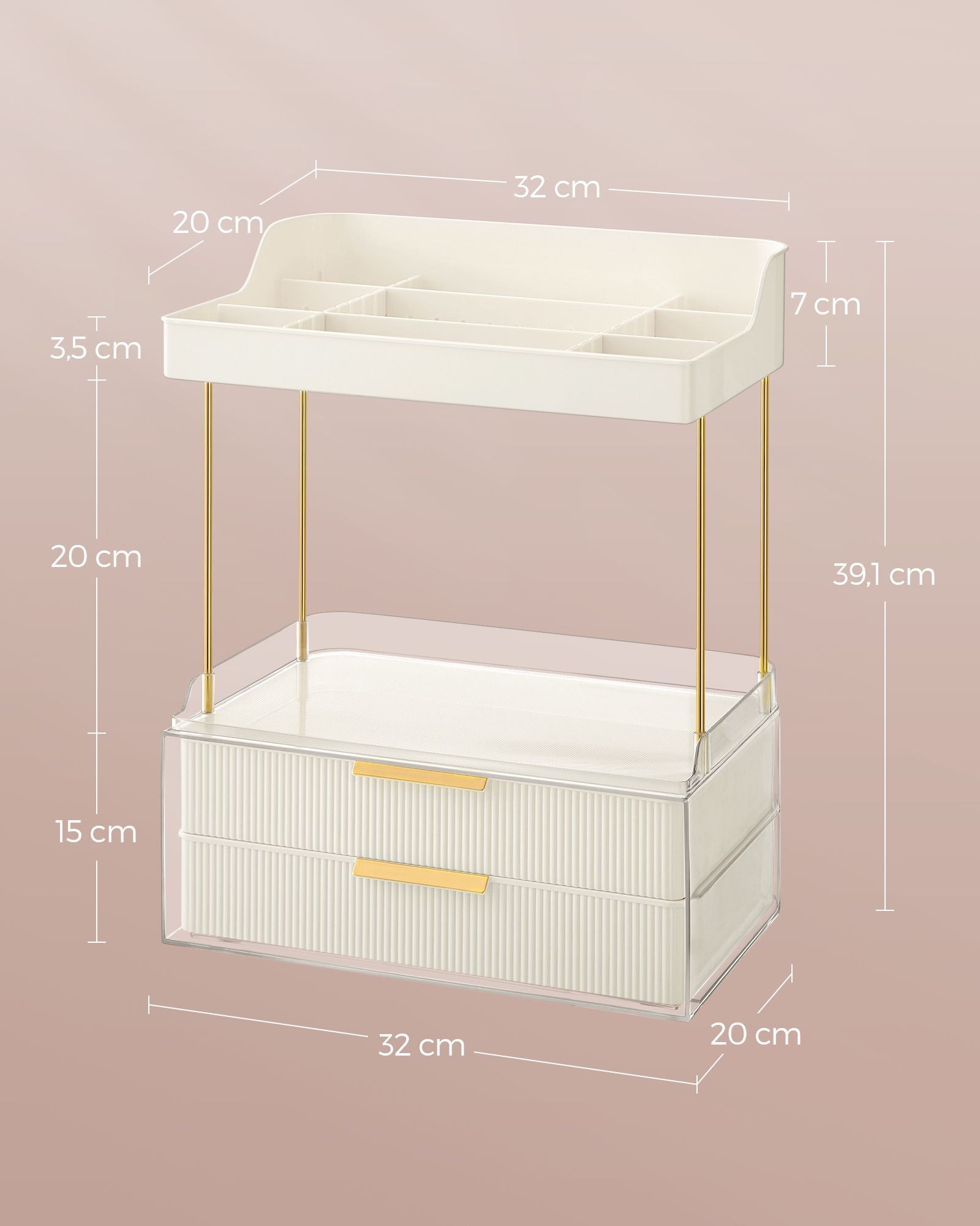 Make-up organizer 4 levels 20 x 32 x 39.1 cm, Wolkwit
