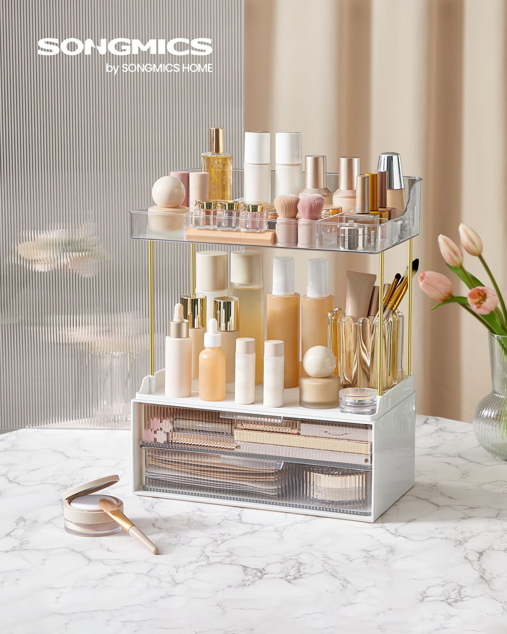 Make-up organizer 4 levels 20 x 32 x 39.1 cm, transparent