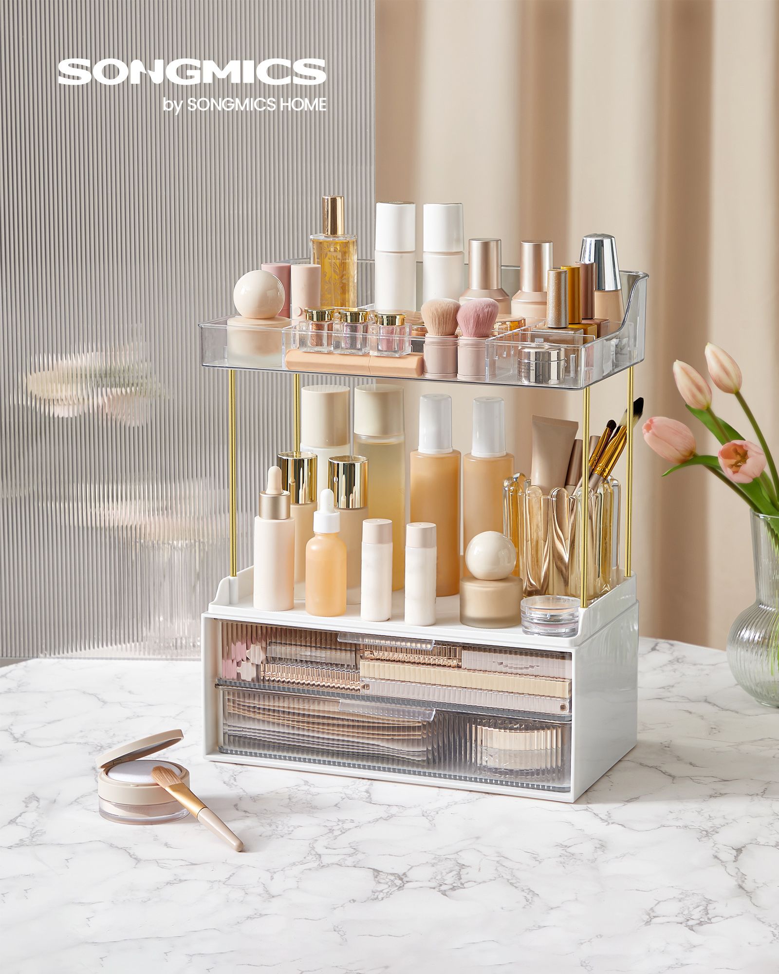 Make-up organizer 4 levels 20 x 32 x 39.1 cm, transparent