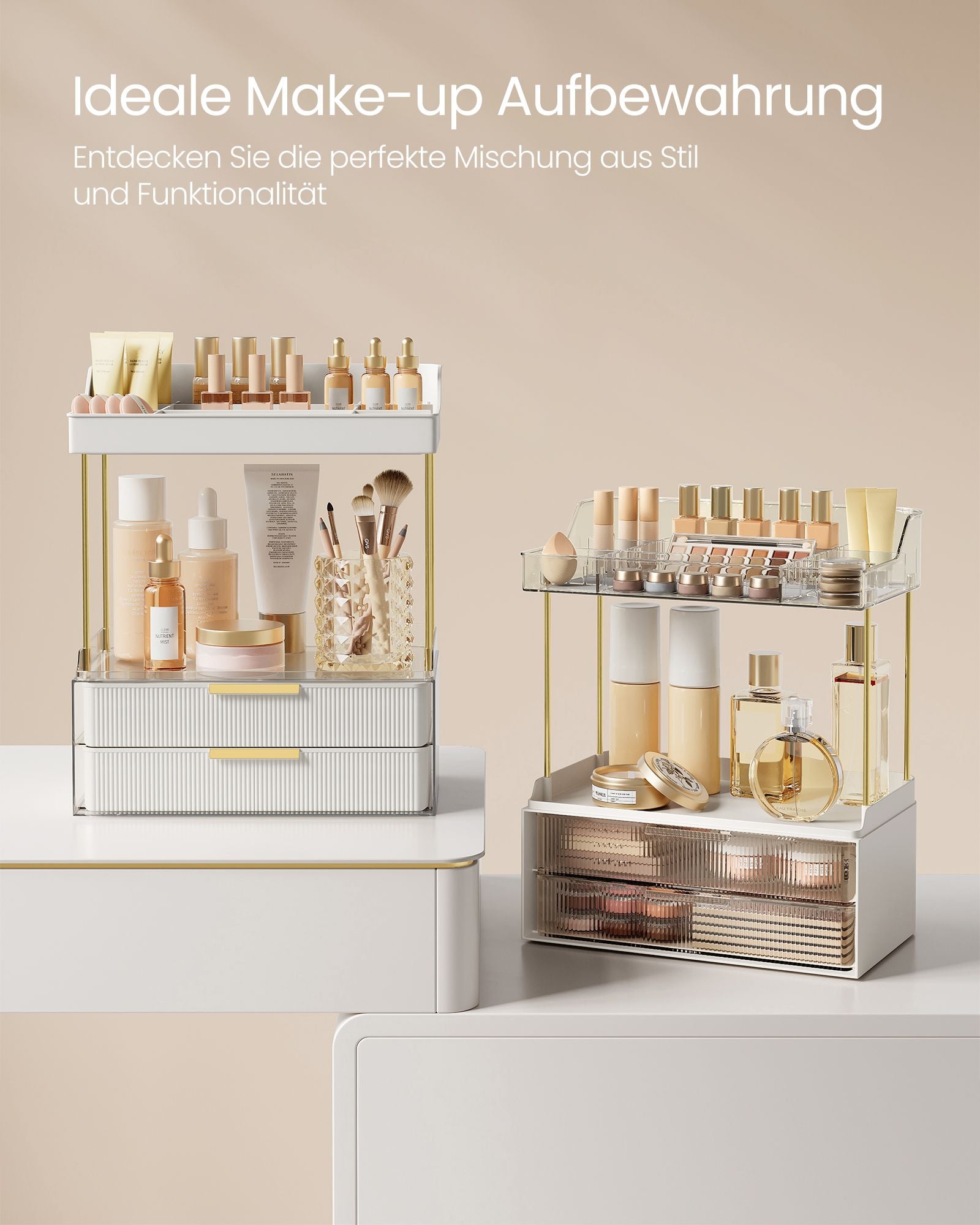 Make-up organizer 4 levels 20 x 32 x 39.1 cm, transparent