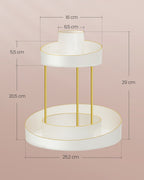 Make-up organizer rotatable with extra bowl of gold colored