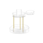 Turning make-up organizer with extra transparent container