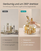 Turning make-up organizer with extra transparent container
