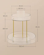 Turning make-up organizer with extra transparent container