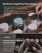 Watch box-2 levels-7 watch cushions-Gift Idea-Koffiebraun
