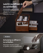Watch box-2 levels-7 watch cushions-Gift Idea-Koffiebraun