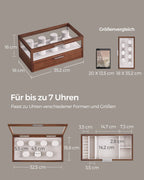 Watch box-2 levels-7 watch cushions-Gift Idea-Koffiebraun