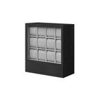 Watch box-12 compartments-with window-Gift idea-Coffee brown