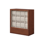 Watch box-12 compartments-with window-Gift idea-Coffee brown