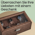 Watchbox with glass lid - 2 layers for 12 watches