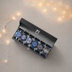 Watch box with glass lid - 6 compartments for watches, elegant display
