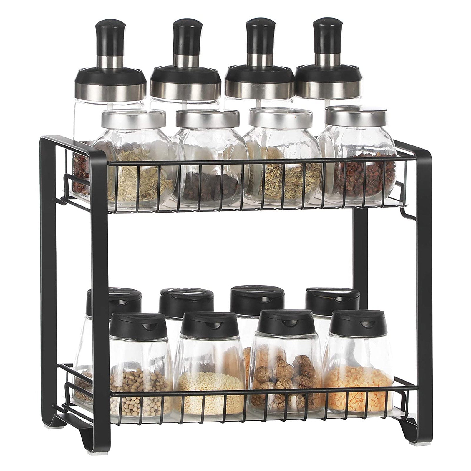 Herb rack - kitchen rack - countertop organizer - bathroom rack - black