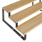 Bamboo spice racks - Kitchen racks - Set of 2 - Natural/Black