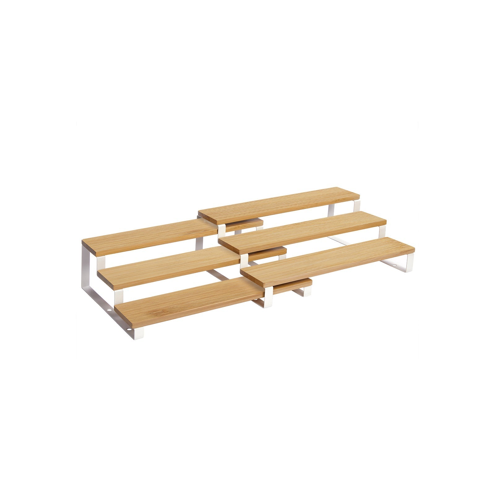 Bamboo spice racks - Kitchen racks - Set of 2 - Natural/Black