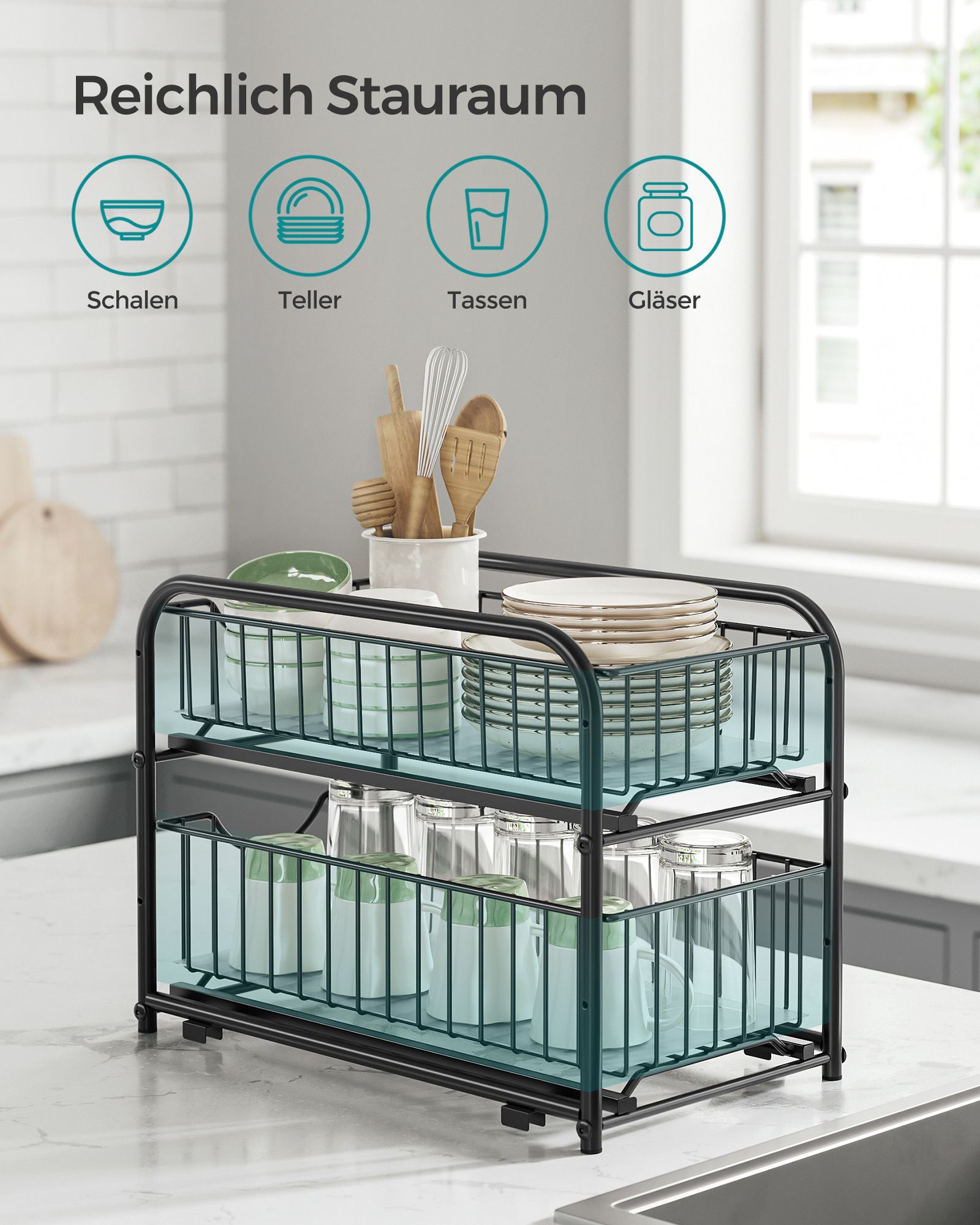 Kitchen Casting Organizer - Stackable - Classic Black