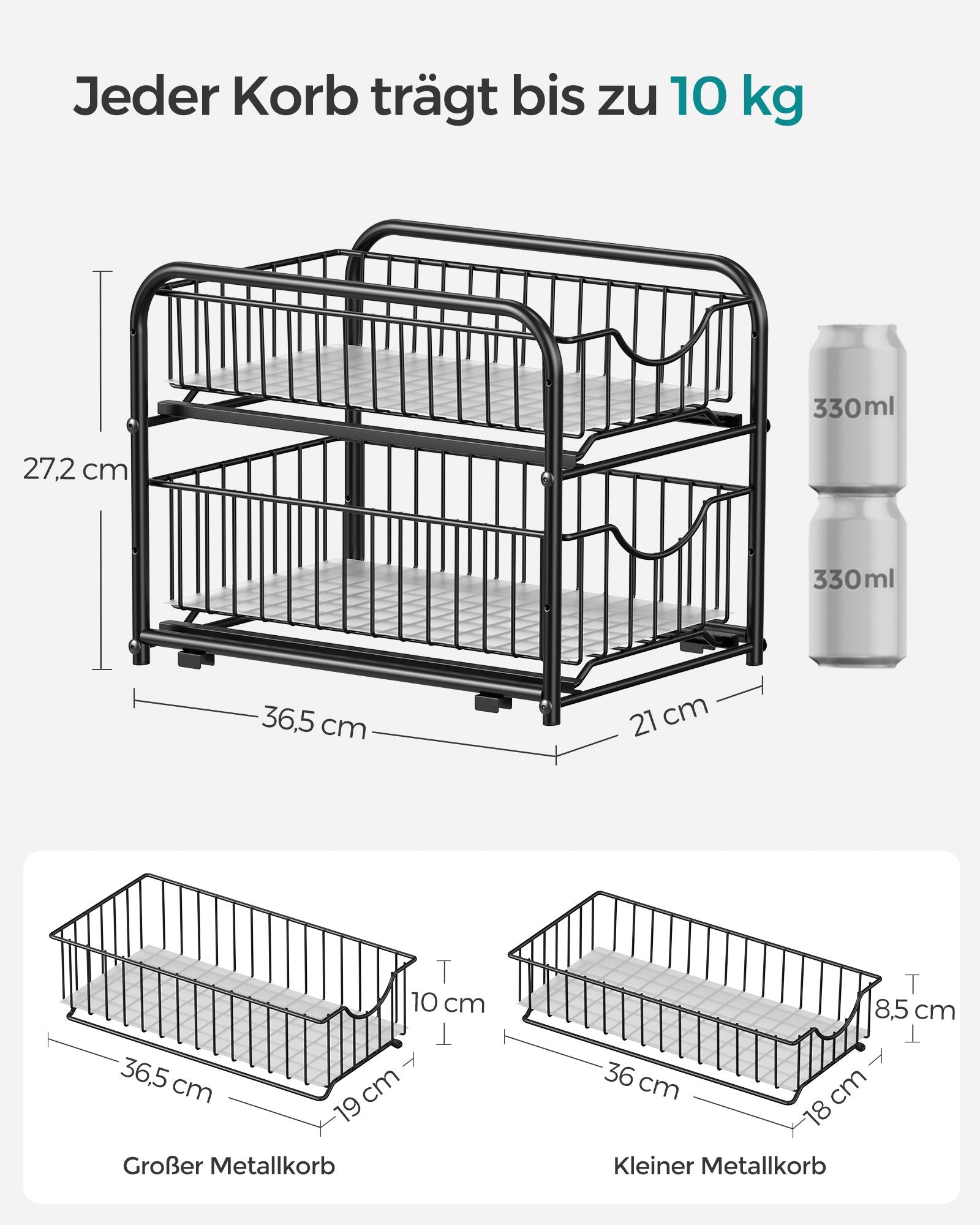 Kitchen Casting Organizer - Stackable - Classic Black