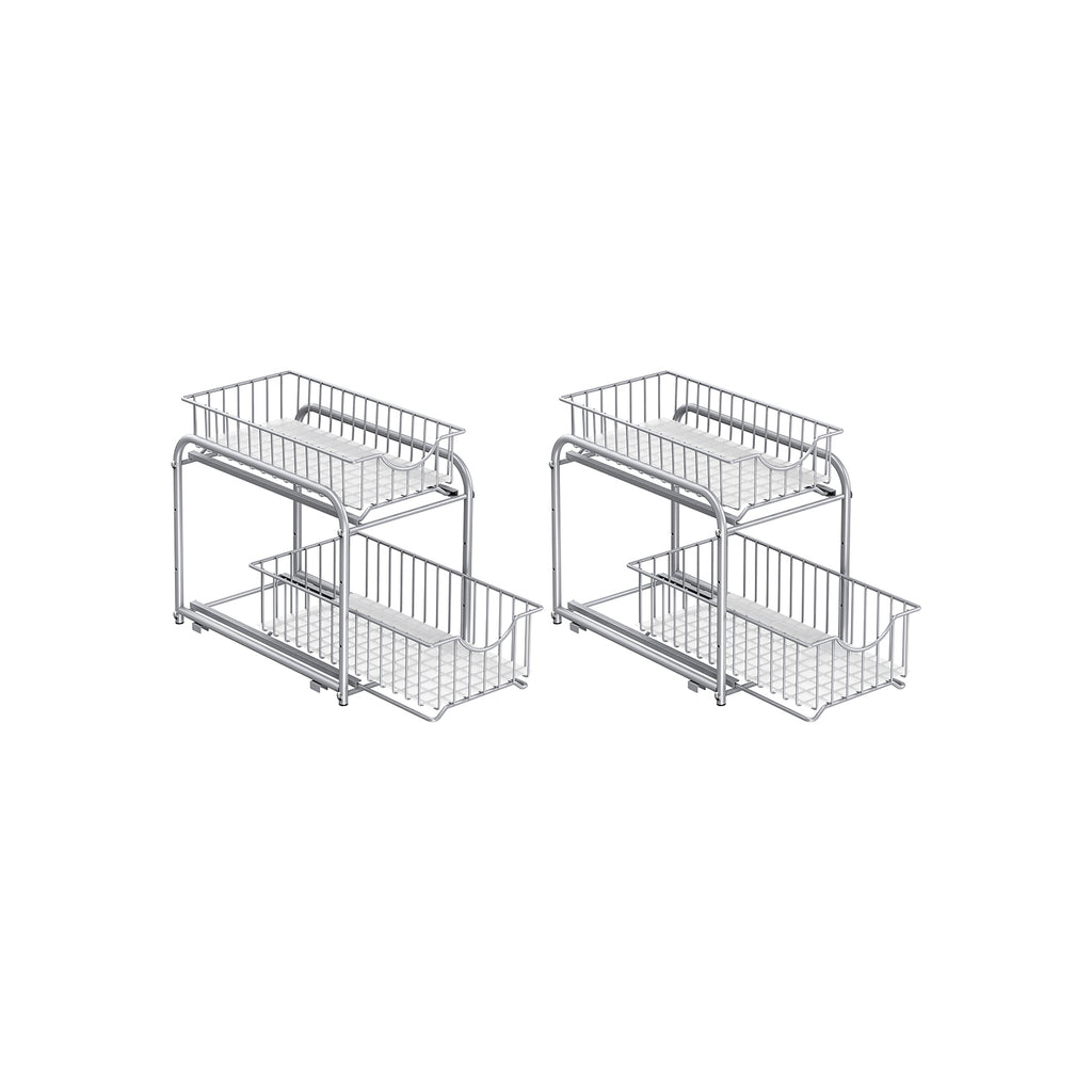 Kitchen Casting Organizer - Set Of 2 - Metallic Silver