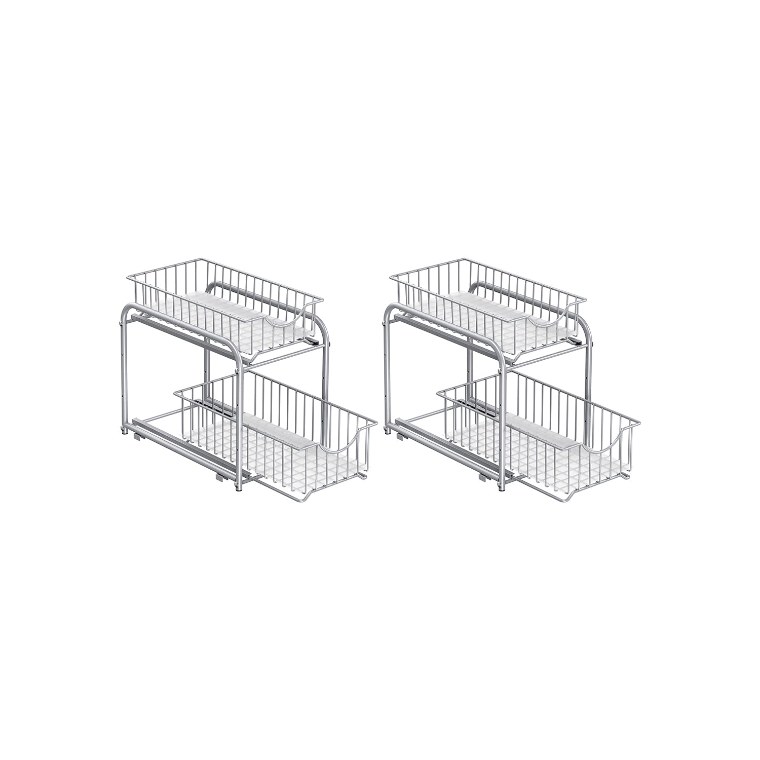 Kitchen Casting Organizer - Set Of 2 - Metallic Silver