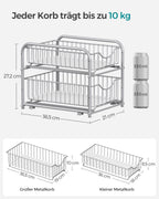 Kitchen Casting Organizer - Set Of 2 - Metallic Silver