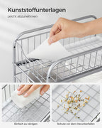 Kitchen Casting Organizer - Set Of 2 - Metallic Silver