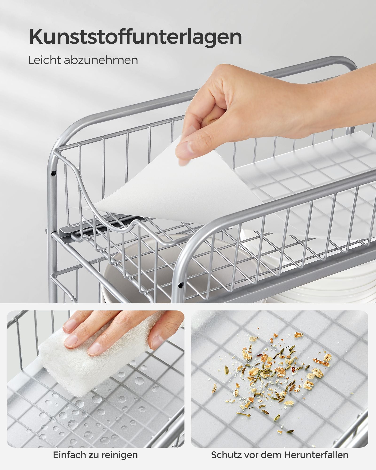 Kitchen Casting Organizer - Set Of 2 - Metallic Silver