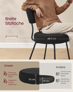 Dining room chair set of 2 with membrane surface ink -black