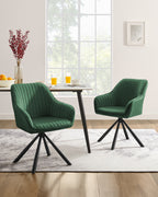 Dining room chair with armrest - green/black - trendy design