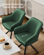 Dining room chair with armrest - green/black - trendy design