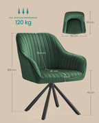 Dining room chair with armrest - green/black - trendy design
