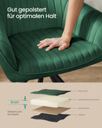 Dining room chair with armrest - green/black - trendy design
