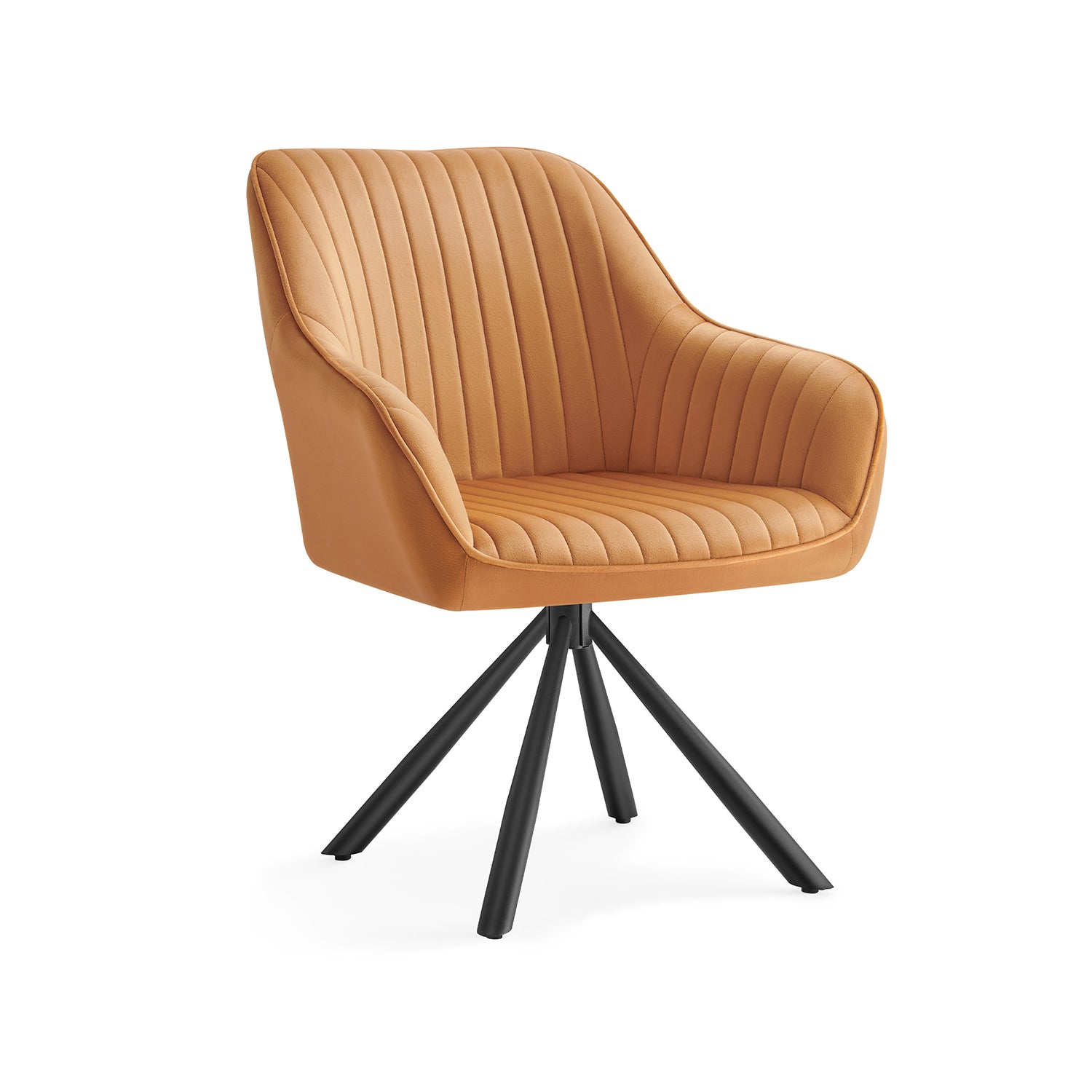 Dining room chair-with armrests, caramel brown ink black